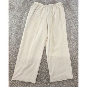 Alfred Dunner Corduroy Pants White Women's Size 18 Inseam 24 Pull On Elastic